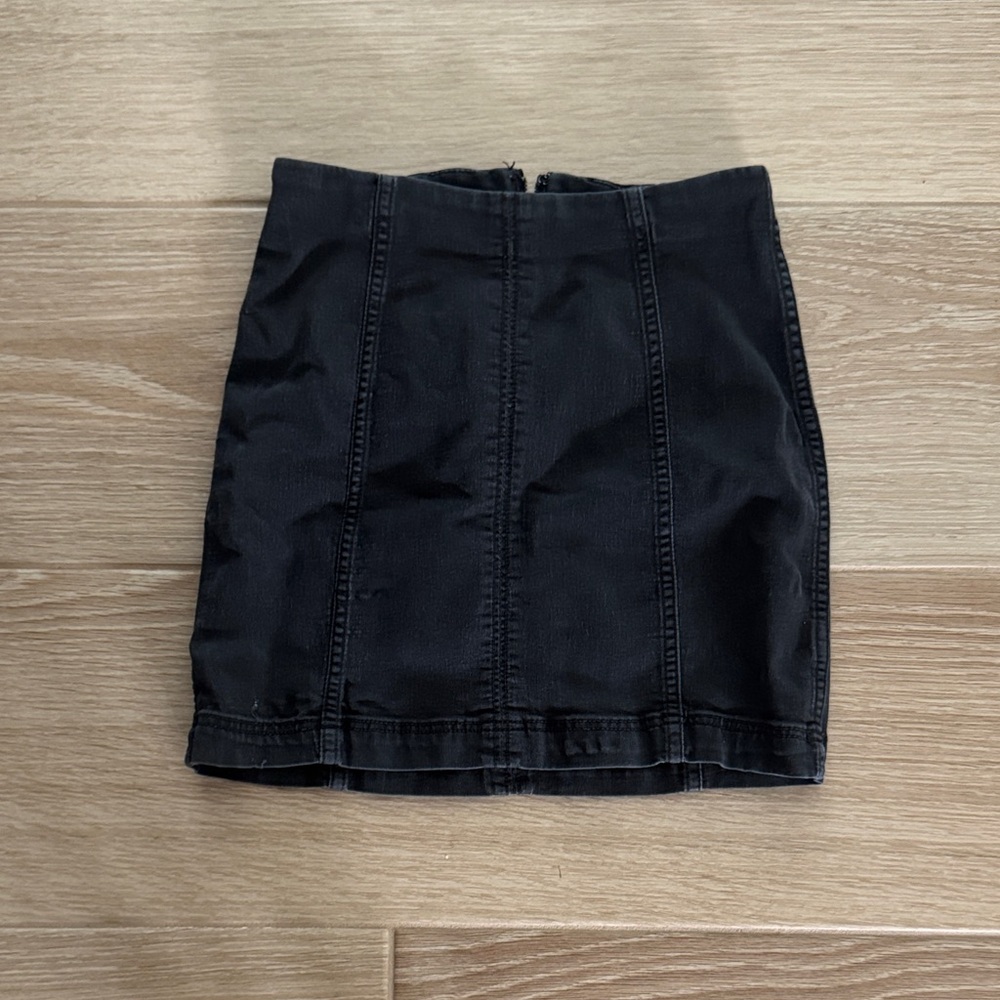 Free People Stretch charcoal Black Mini Skirt